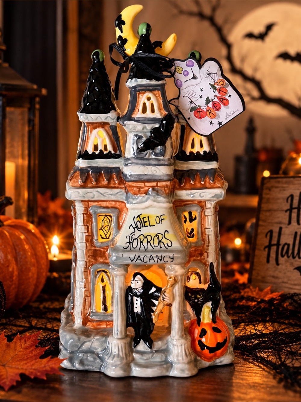 Blue Sky Hotel of Horrors Vampire Tealight Candle Holder Halloween Goldminc